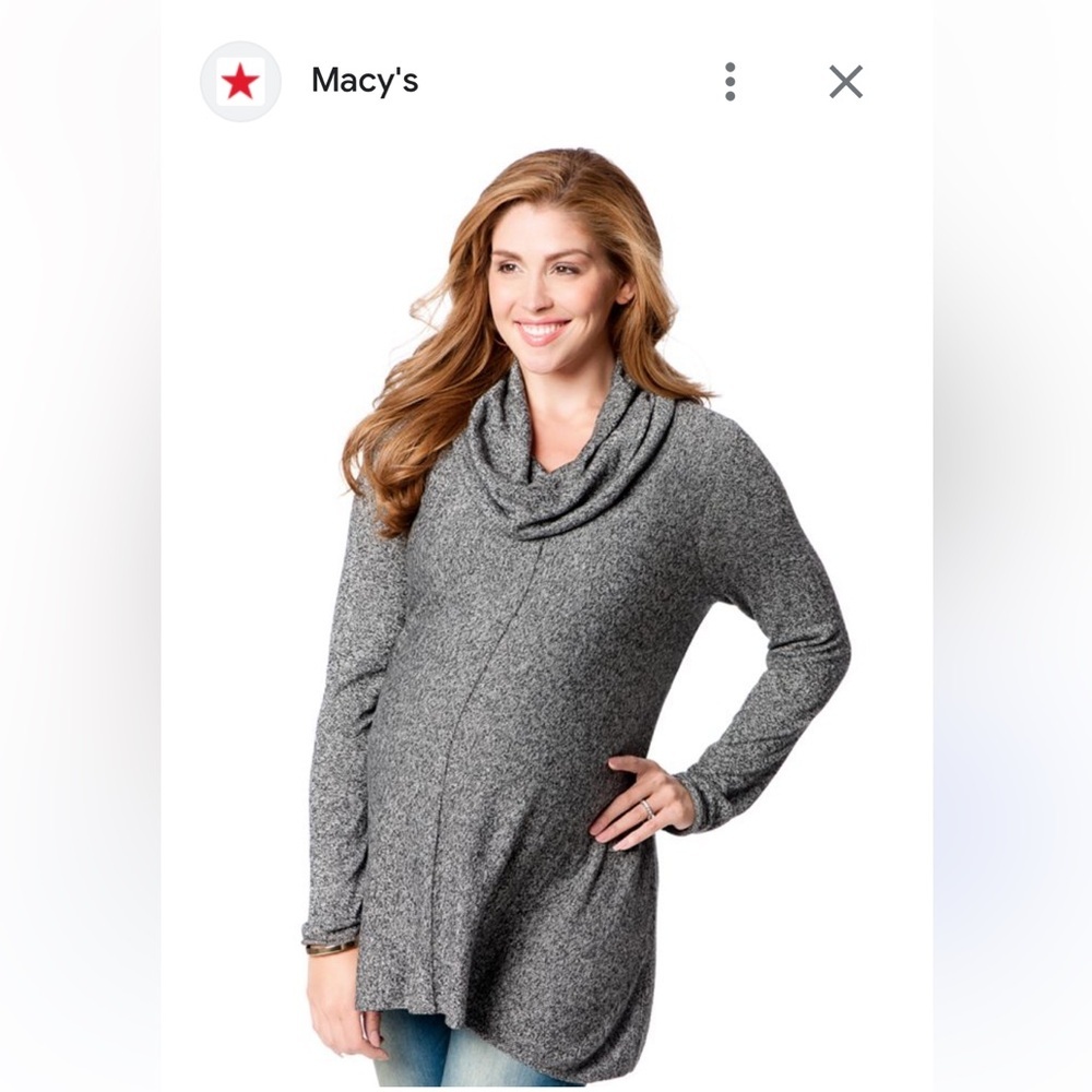 Maternity MOTHERHOOD 💋Macys Sz L Women's Cowl Neck Long Slv Sk006482